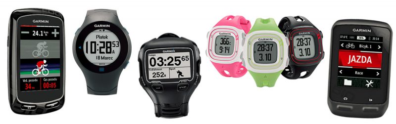 Produkty zľava: Edge 810, Foreruner 610, Forerunner 910XT, Forerunner 10, Edge 510. Foto: Garmin