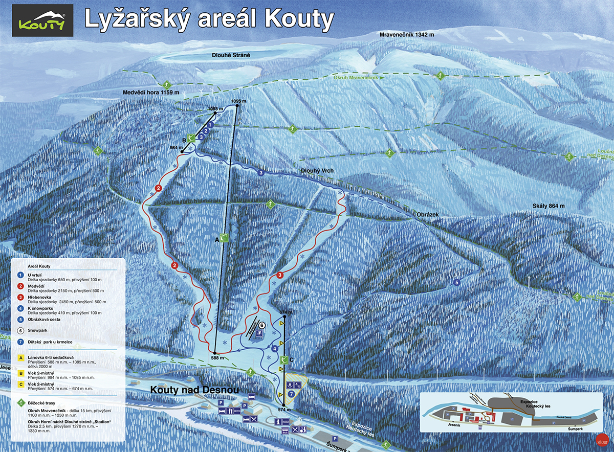 Mapa: Ski Areál Kouty