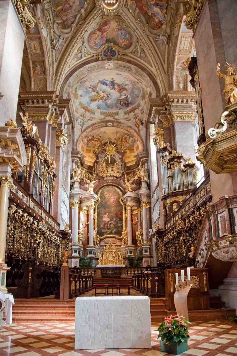 Kostol v kláštore Klosterneuburg. Foto: ©Stift Klosterneuburg/Hannes Sallmutter