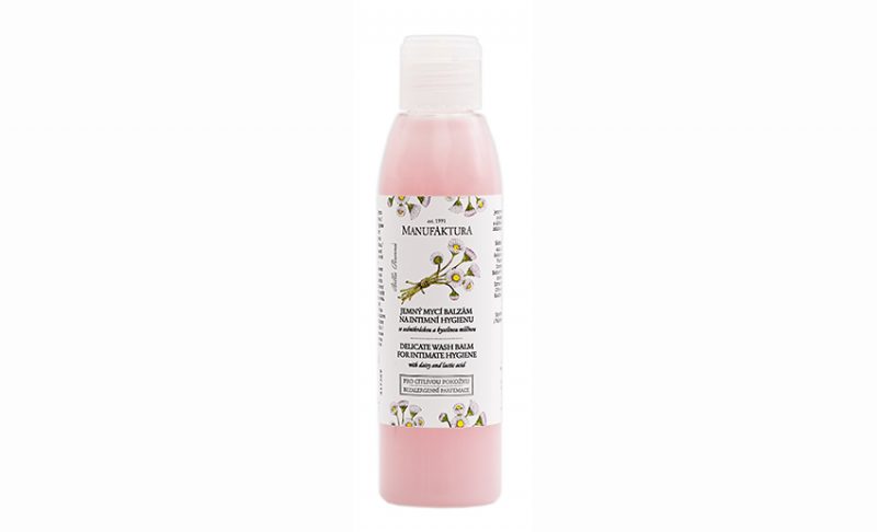 Jemný umývací balzam na intímnu hygienu so sedmokráskou a kyselinou mliečnou 155 ml,