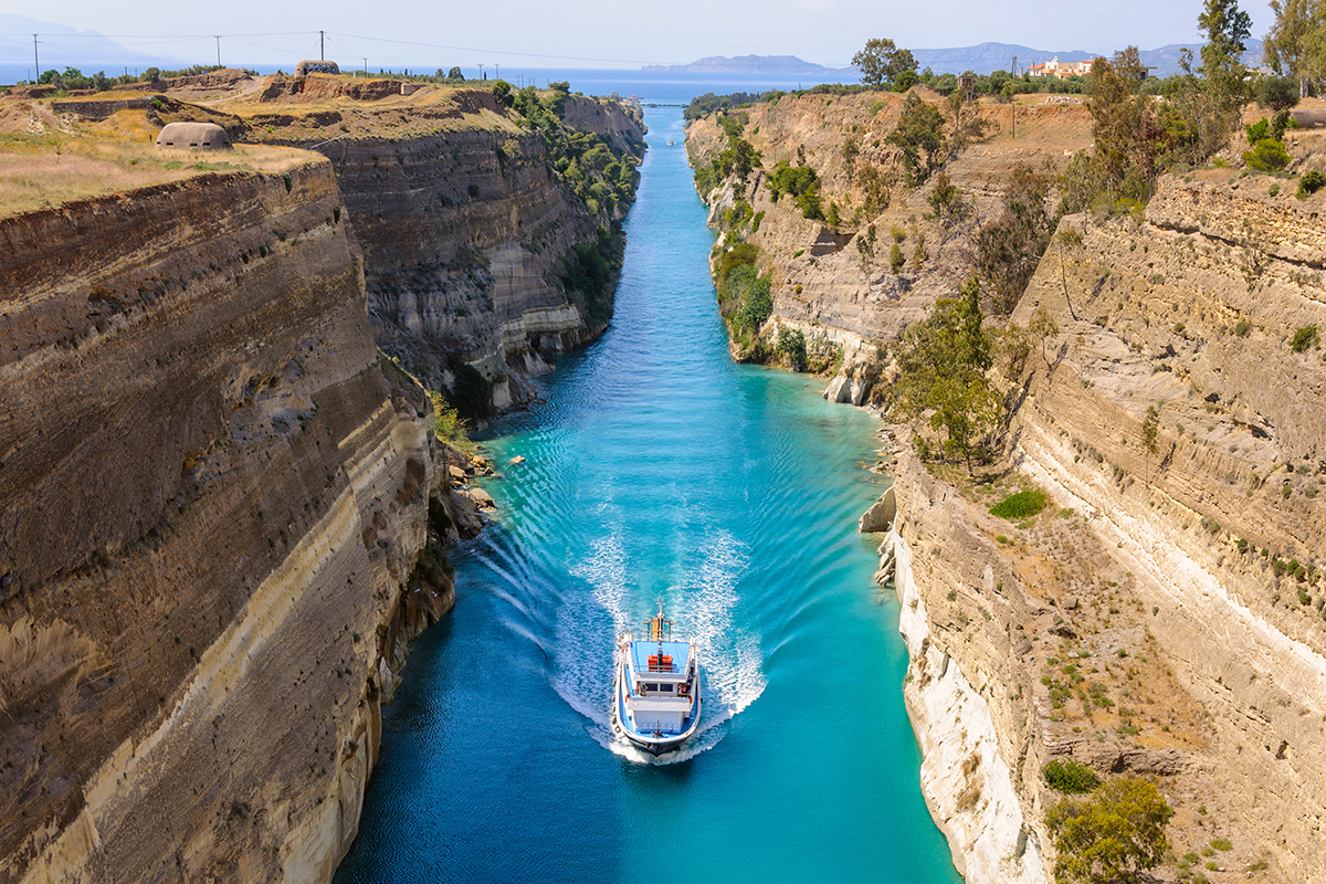 Korintský prieplav. Foto: Shutterstock