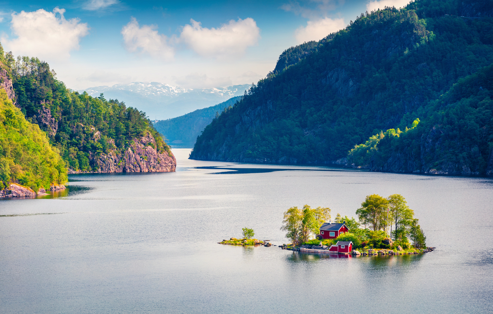 Lovrafjorden fjord v Nórsku, Severné more. Foto: Shutterstock