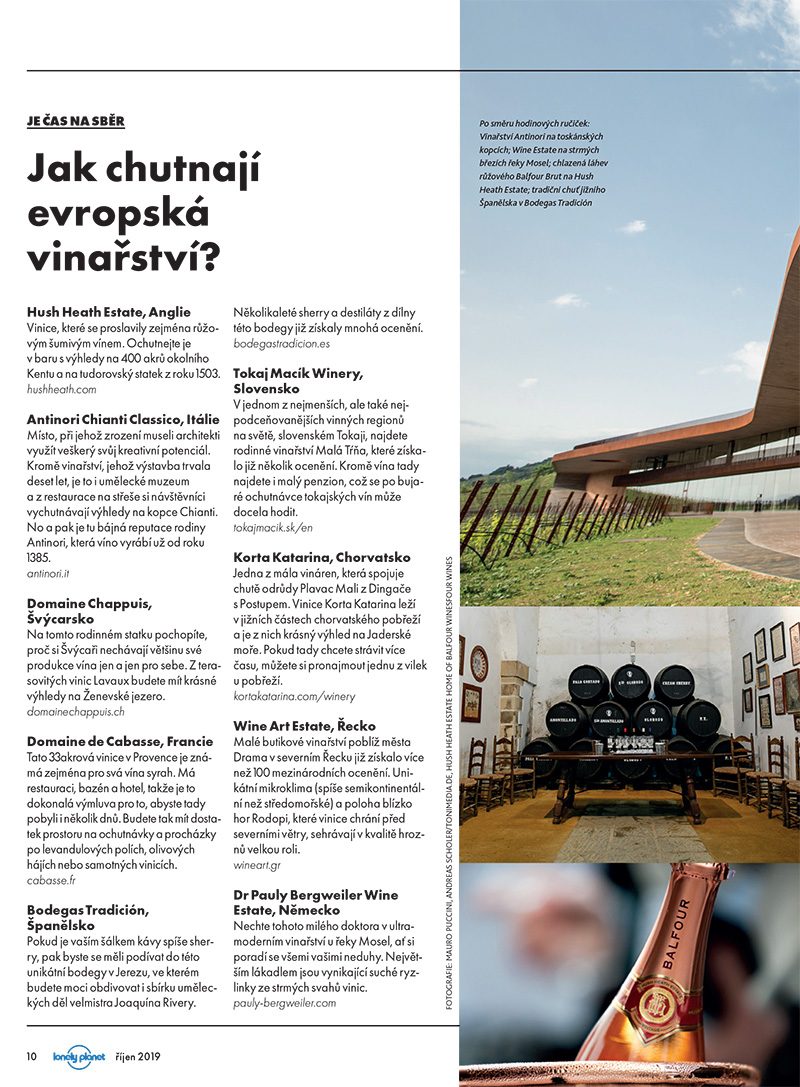 Vínne stezky v Lonely Planet.