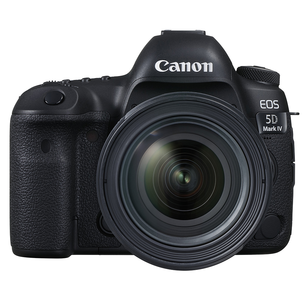 Canon EOS 5D Mark IV - profesionálna full frame zrkadlovka, rozlišenie 30 MPx, vysoký dynamický rozsah, AF s detekciou pohybu, dotykový displej.