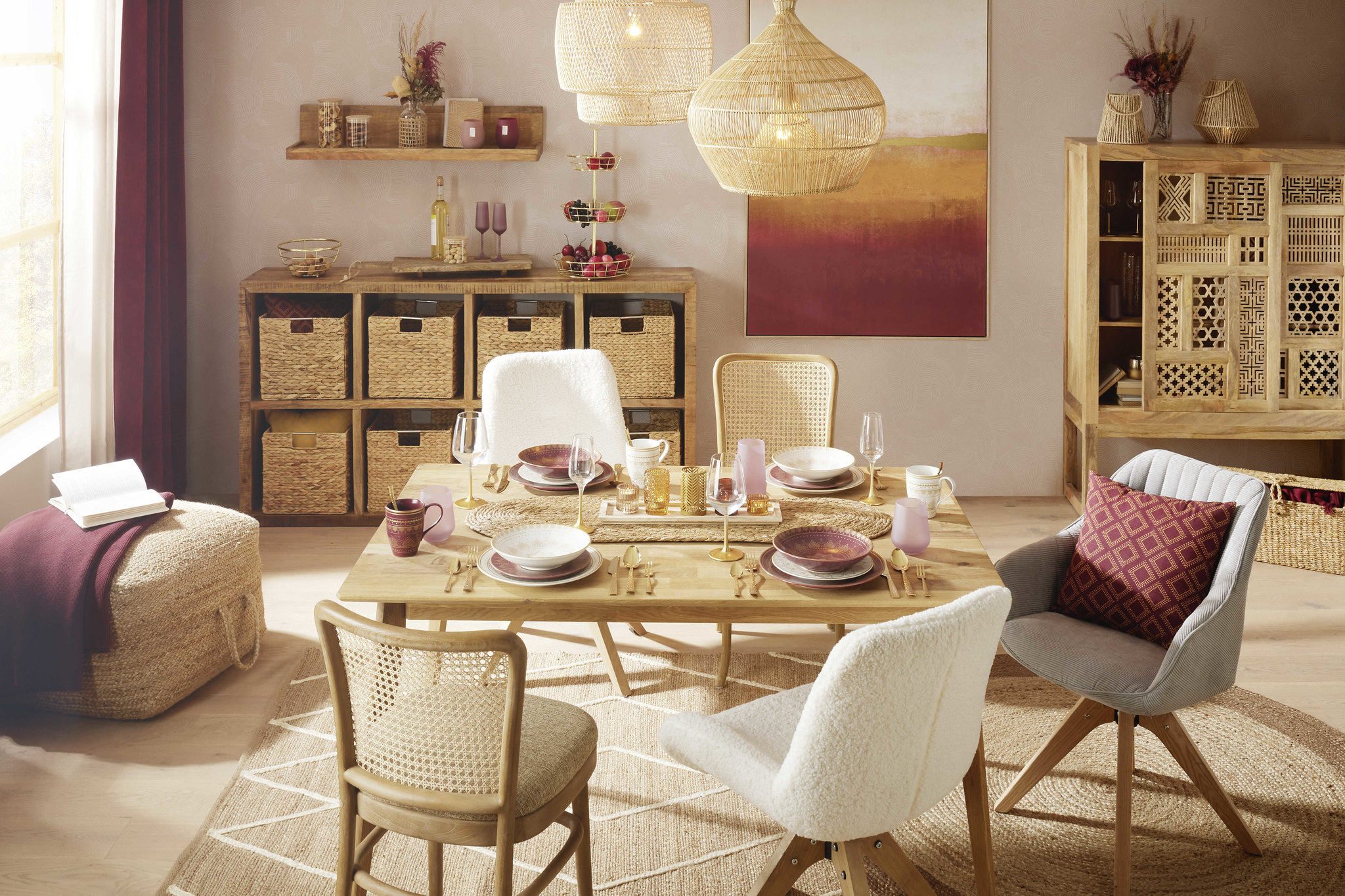 Inšpirácia na bývanie, jedálenský stôl so stoličkami, Mobelix.