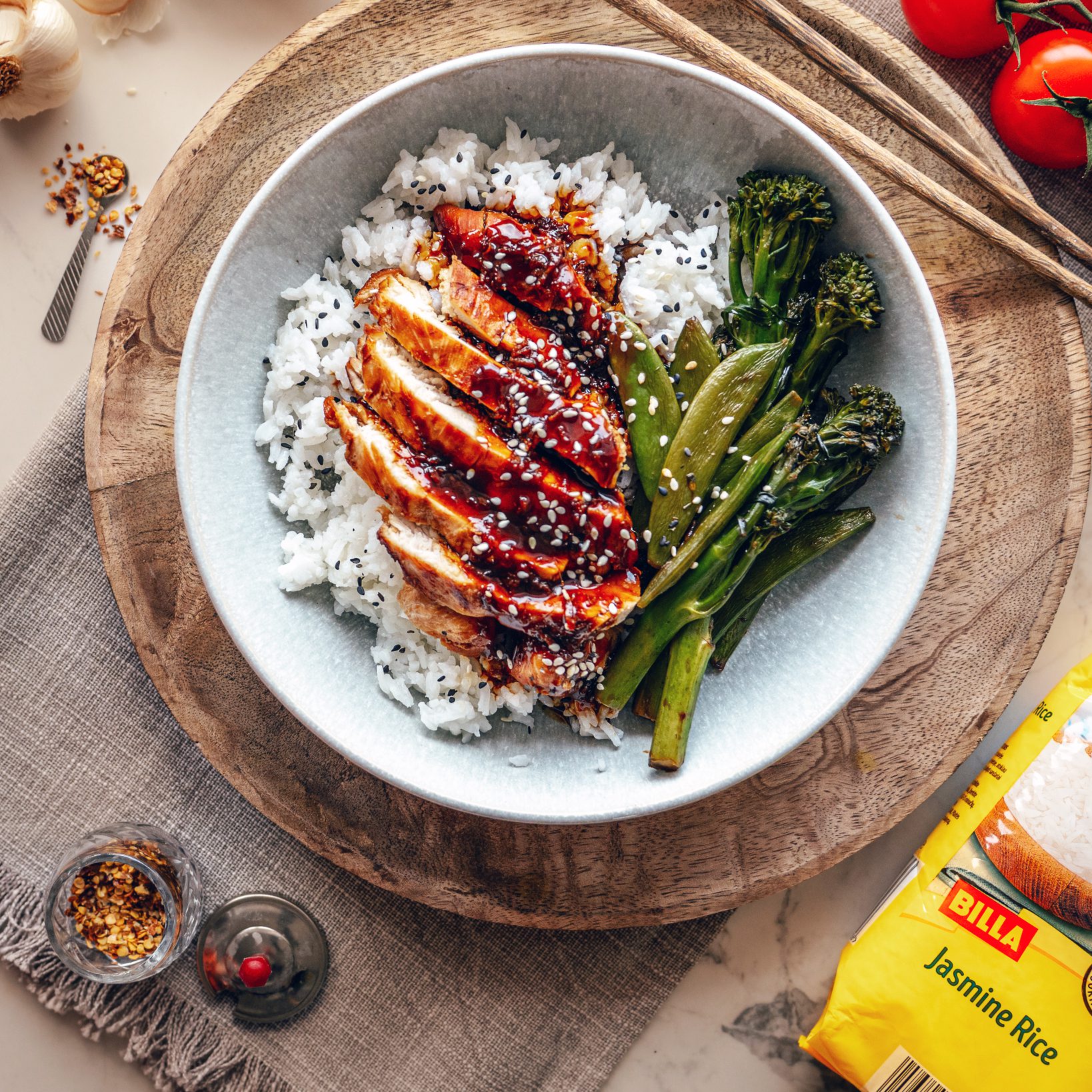 Teriyaki kuracie prsia s ryžou 