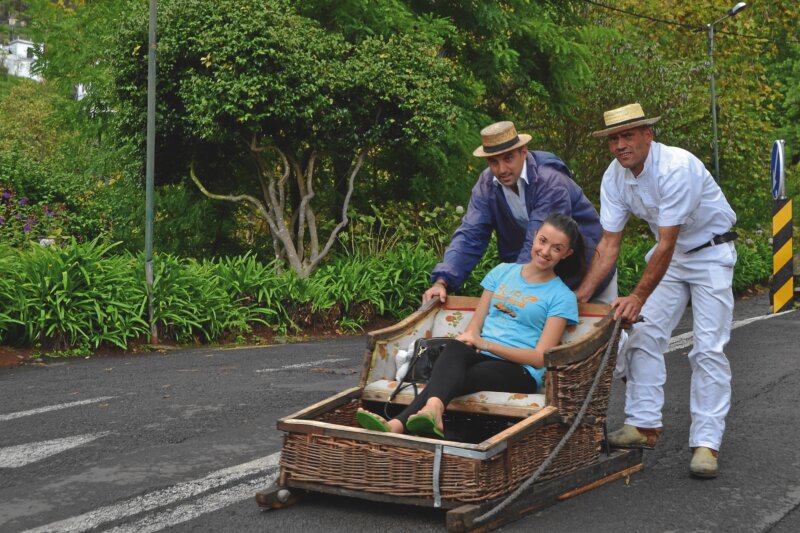 jazda na prútených saniach, Madeira