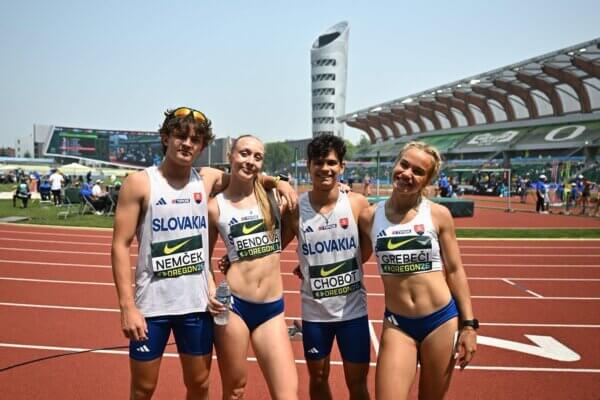 Slovenská zmiešaná štafeta na 4×400 m bez postupu do finále