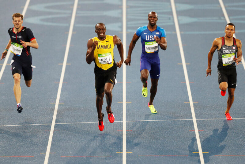Bolt víťazí v behu na 200 m na OH v Riu de Janeiro, 2016