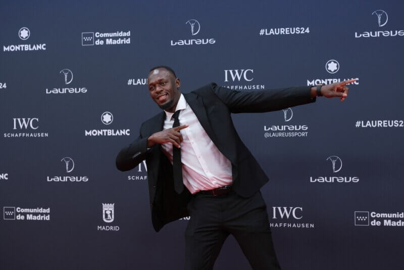 Bolt po skončení kariéry na odovzdávaní Svetových športových cien Laureus. Madrid, 2024